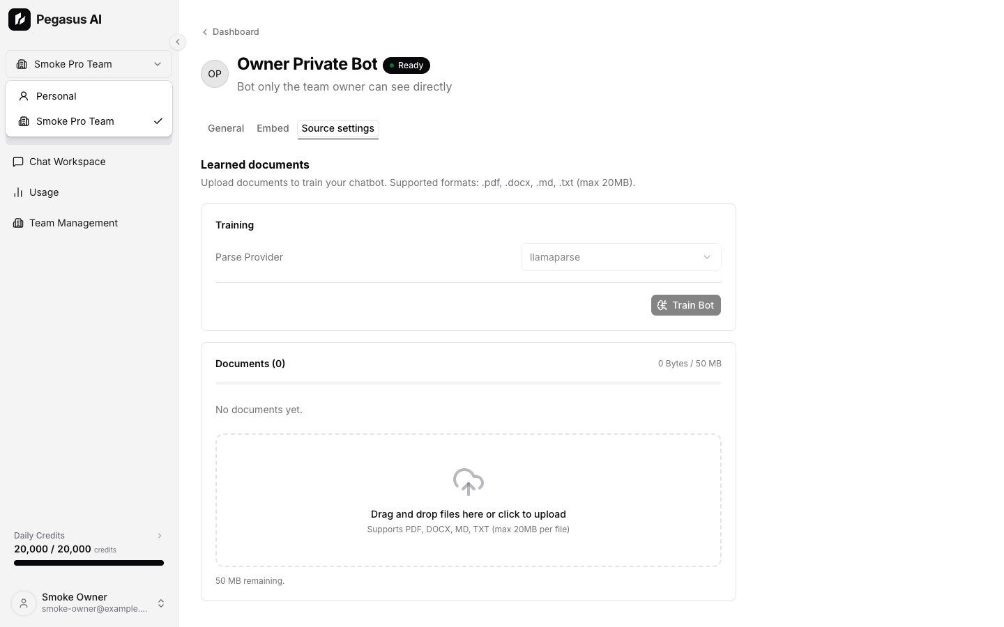 Parse provider selector